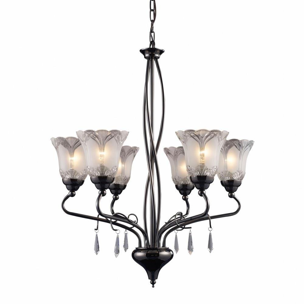 Nouveau 6 Light Medium Chandelier by ELK Home - 08076-BKC