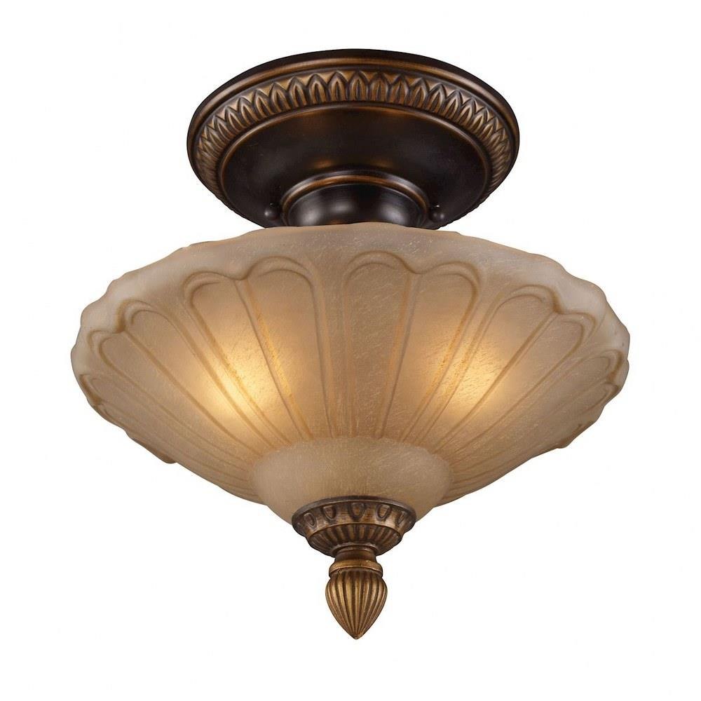 Ashfield Spur 3 Light 12 Inch Wide Semi Flush Mount by ELK Home 08092-AGB