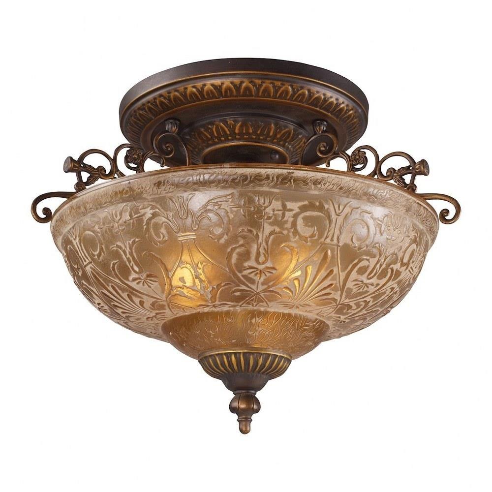 Ashfield Spur 3 Light 19 Inch Wide Semi Flush Mount by ELK Home - 08099-AGB