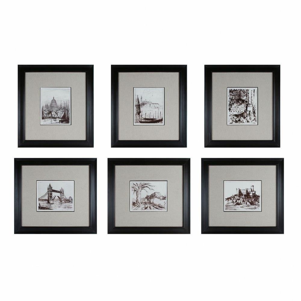 18th Century Ink Reproductions Wall Art (Set of 6) by Elk Home - 10016-S6