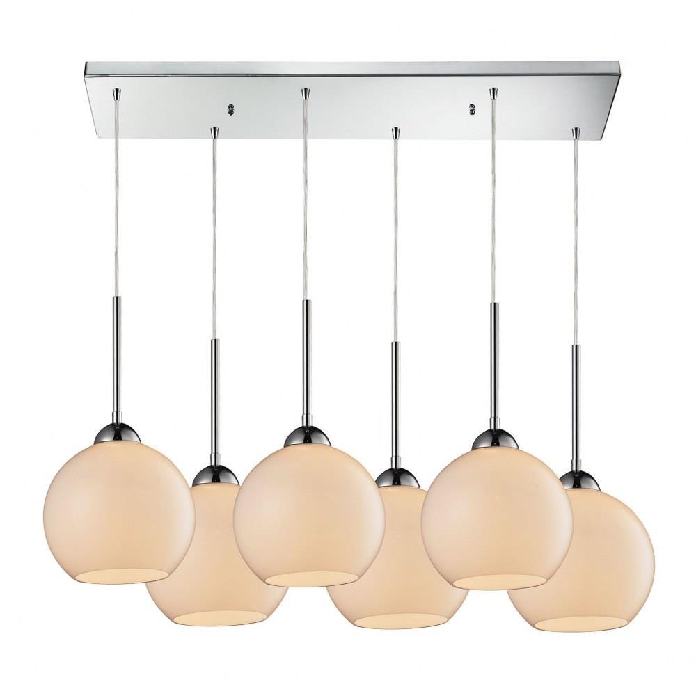 Cassandra 6 Light Large Rectangular Pendant by ELK Home - 10240/6rc-wh