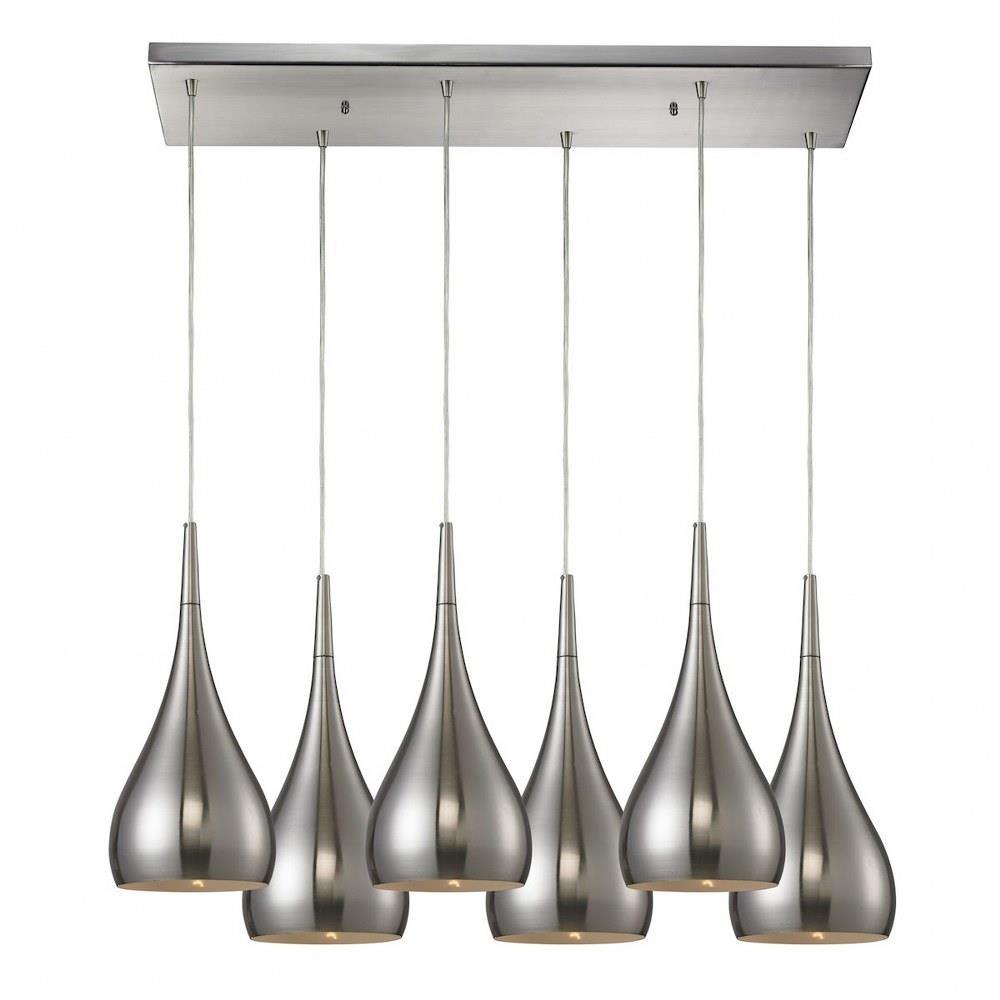 Lindsey 6 Light Large Rectangular Pendant by ELK Home - 31341/6rc-sn