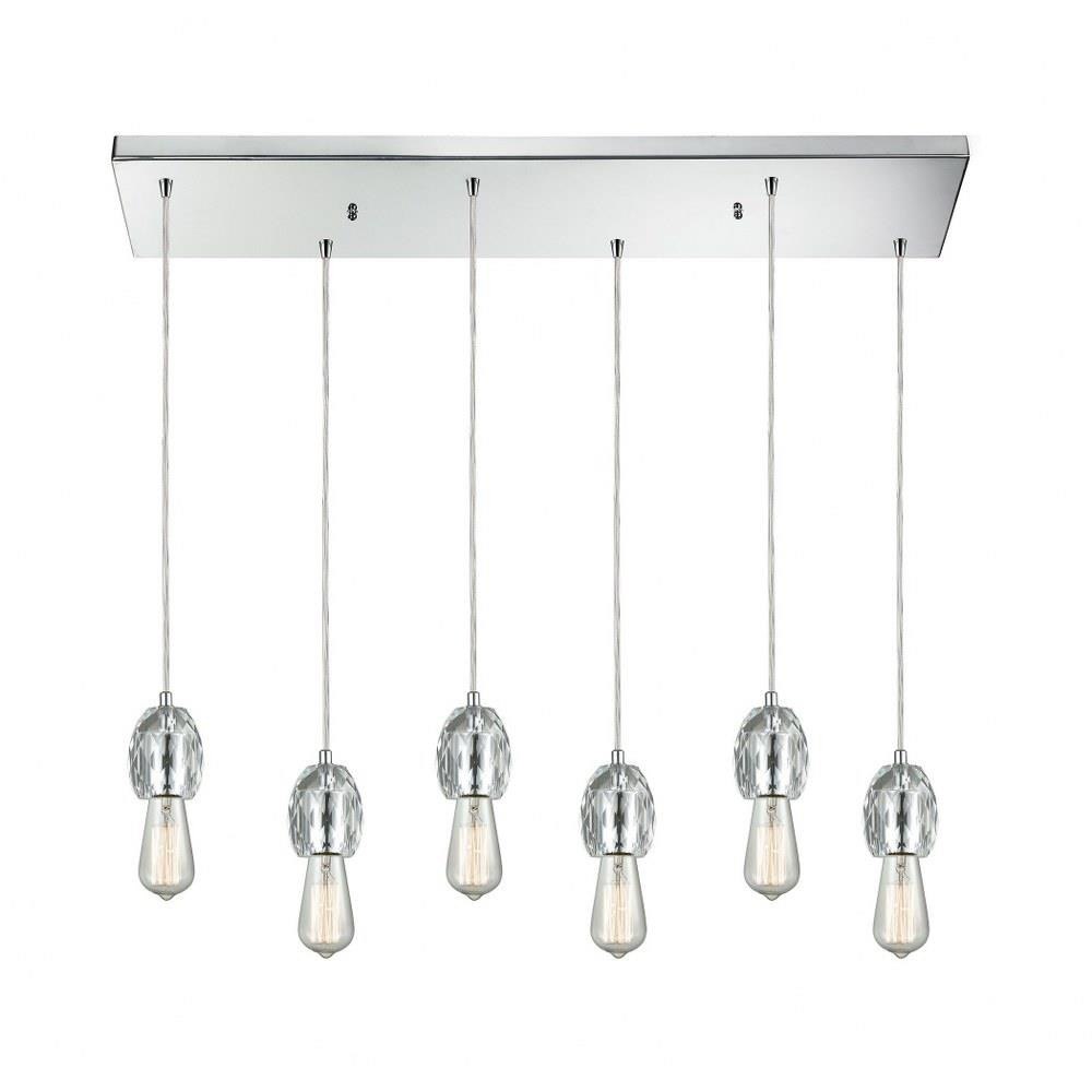 Socketholder 6 Light Oversized Rectangular Pendant by ELK Home - 33220/6RC