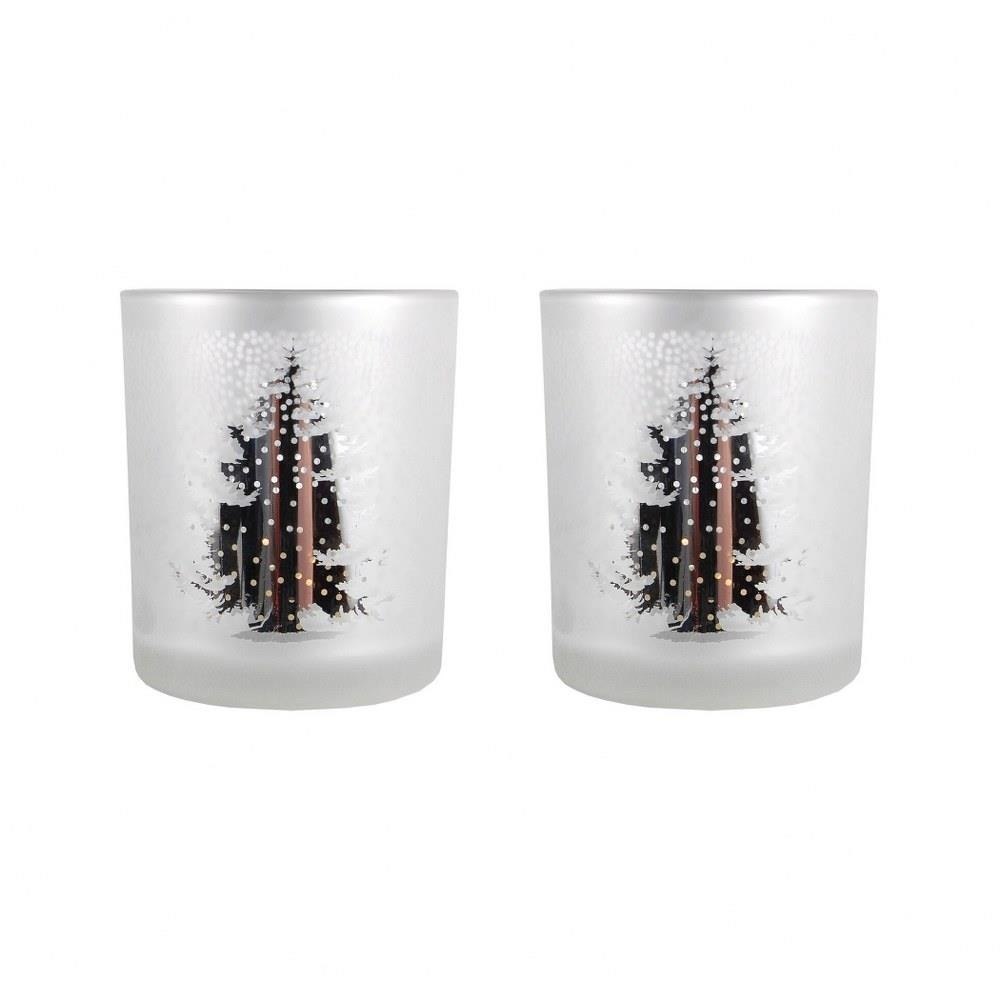 Tree - Pillar Holder (Set of 2) In Traditional Style-5 Inches Tall and 4.5 Inches Wide - 393501/S2