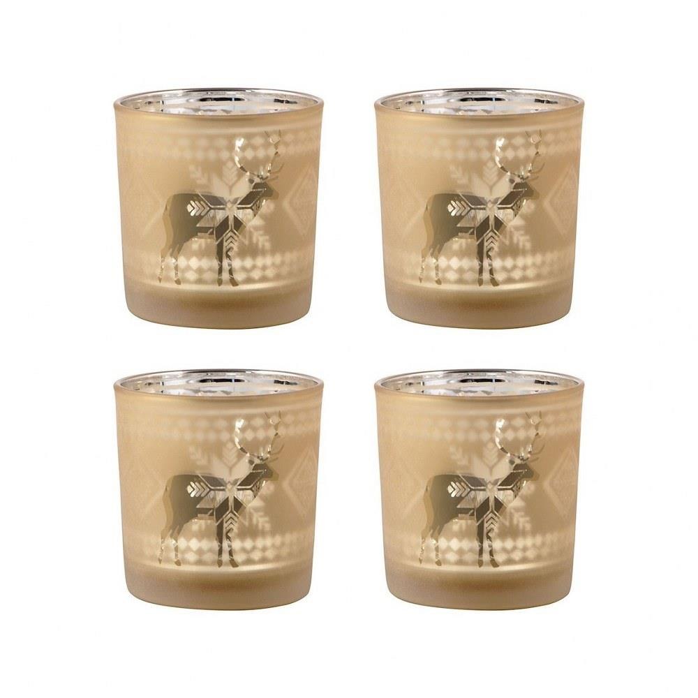 Reindeer 3 Inch Votive Holder (Set of 4) by Elk Home - 394591/S4