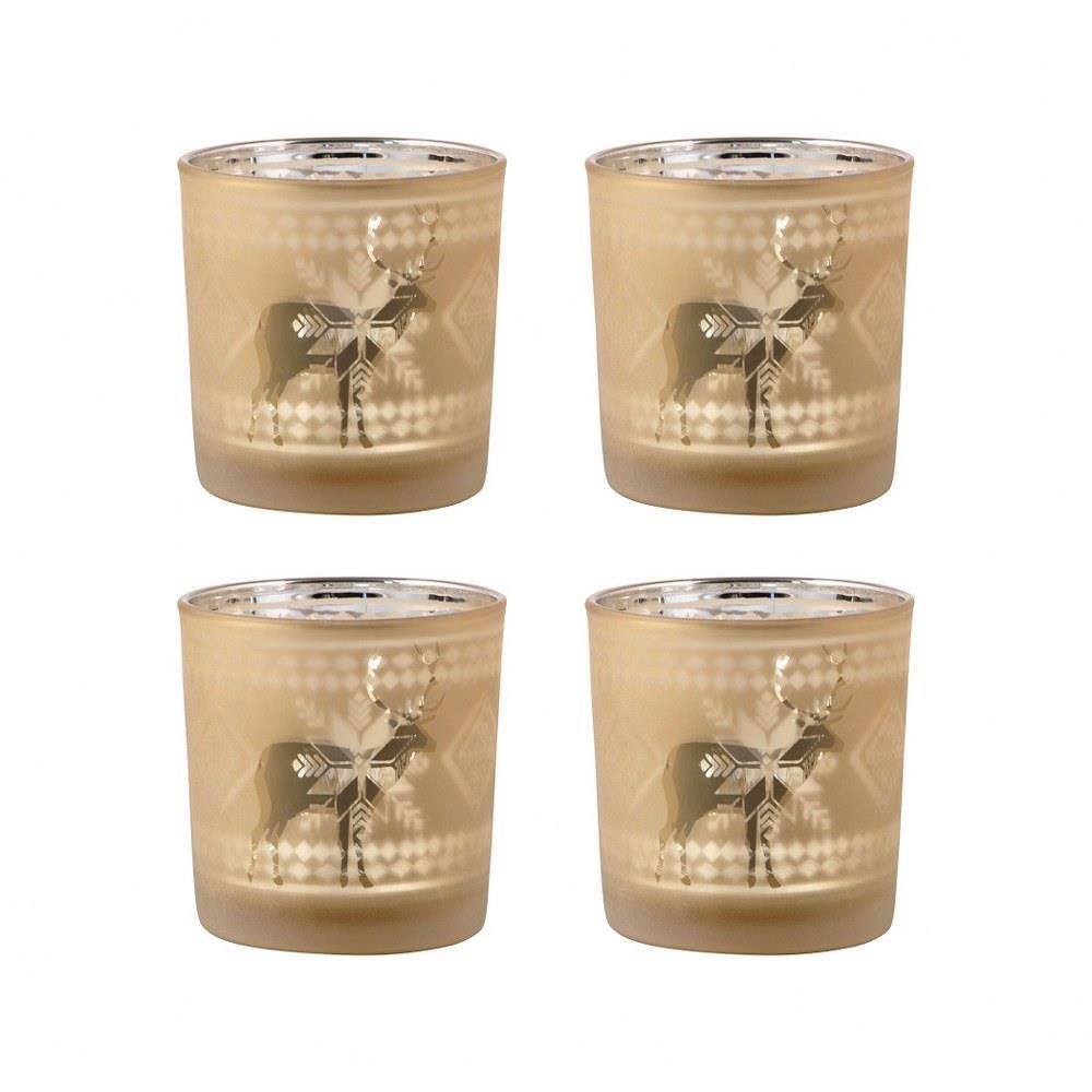 Reindeer 3 Inch Votive Holder (Set of 4) by Elk Home - 394591/S4