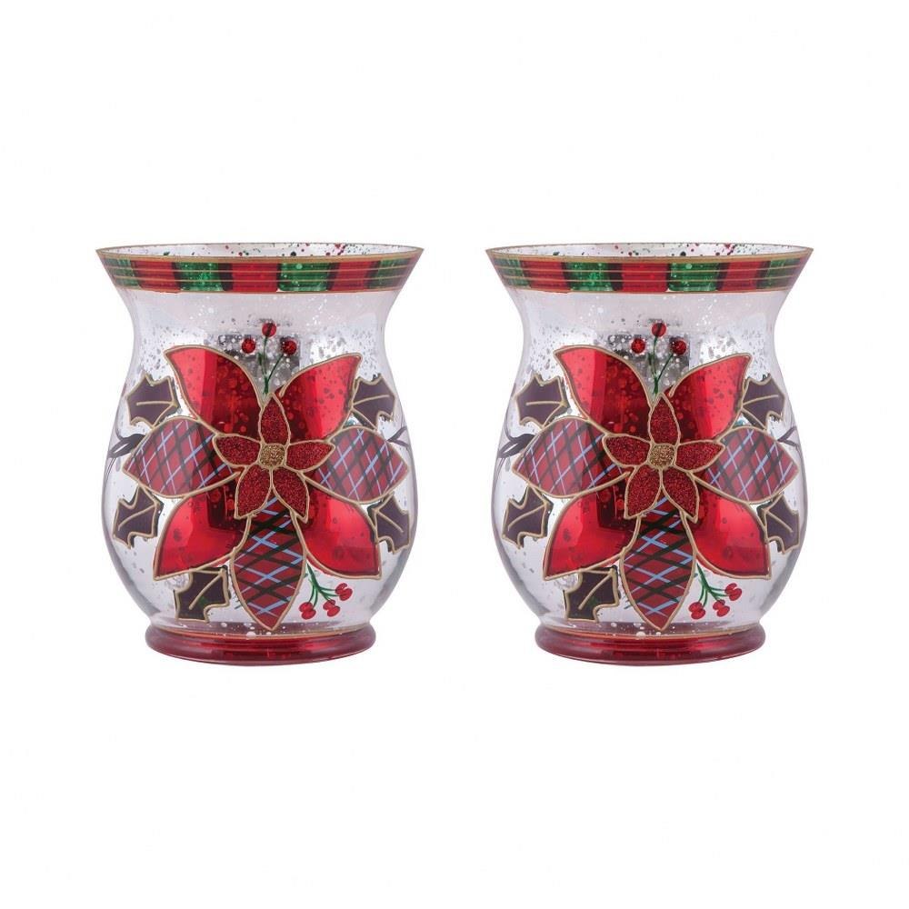 Poinsettia 6 Inch Pillar (Set of 2) by Elk Home - 394645/S2
