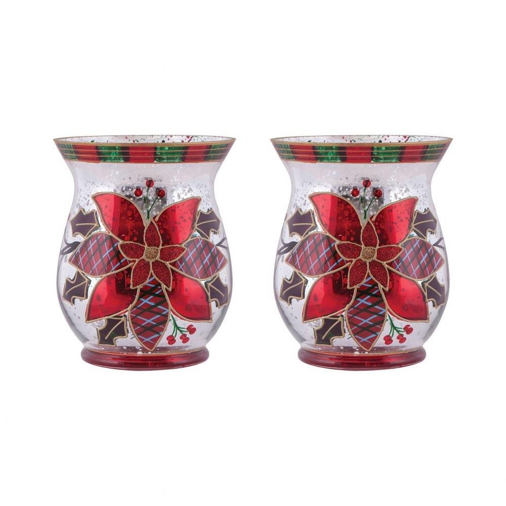 Poinsettia 6 Inch Pillar (Set of 2) by Elk Home - 394645/S2