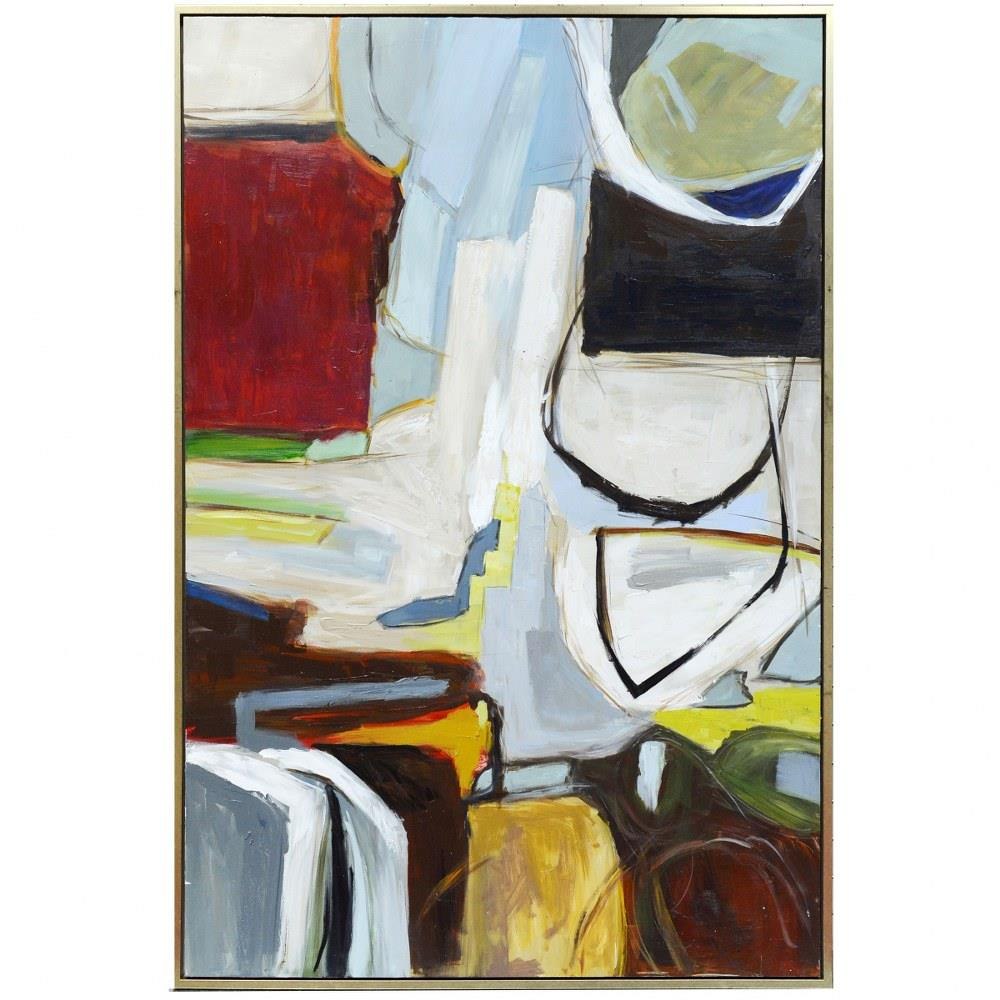 Ares 42 Inch Hand Painted Abstract Framed Canvas Art by Harp and Finial - HFW33282DS