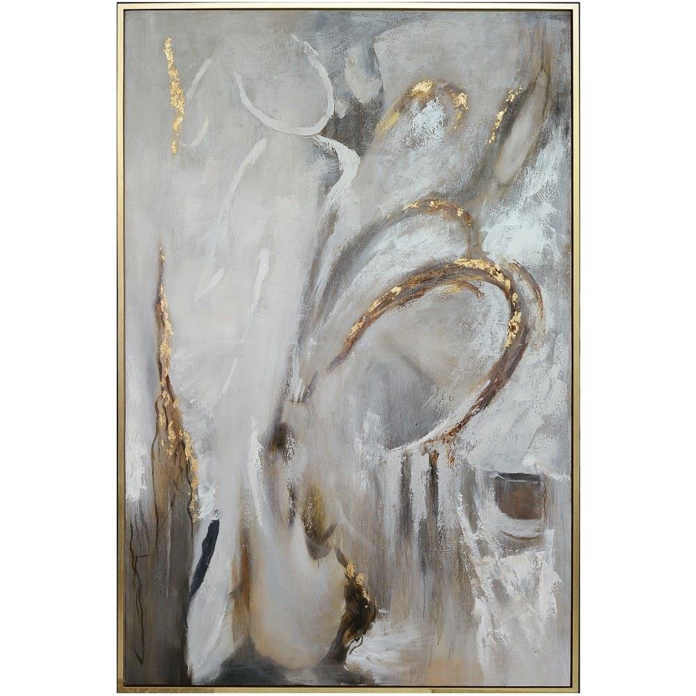 Gypsy 74 Inch Hand Painted Abstract Framed Canvas Art by Harp and Finial - HFW33322DS