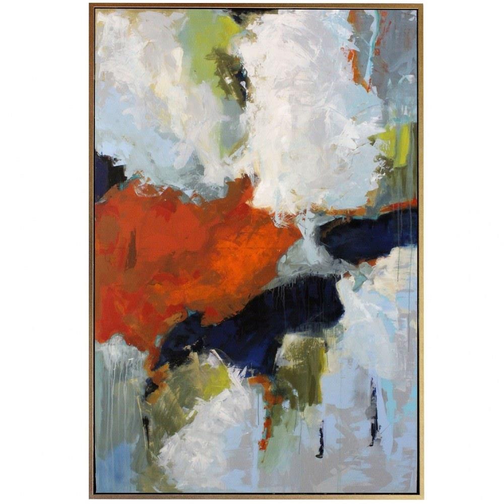Retrograde 73.6 Inch Abstract Framed Canvas Art by Harp and Finial - HFW33485DS