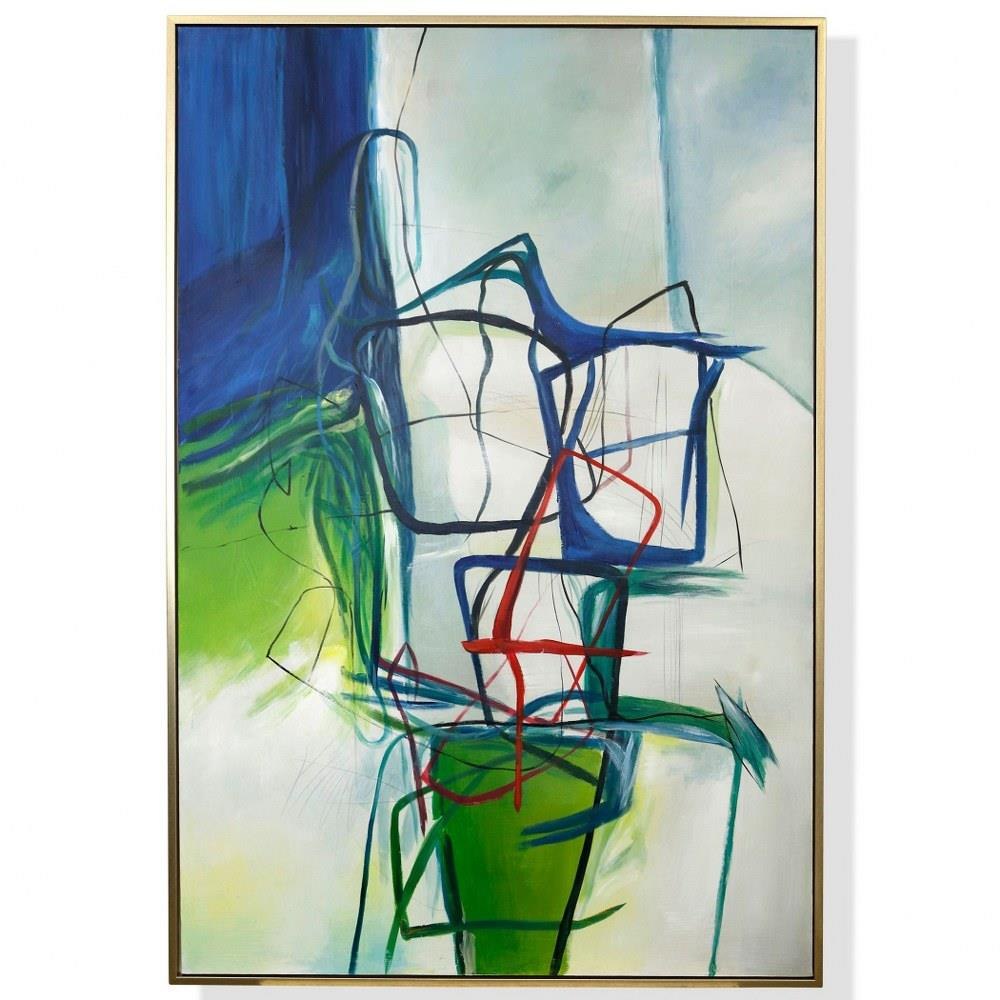 Manantial 49.75 Inch Hand Painted Abstract Wall Art by Harp and Finial - HFW34098DS