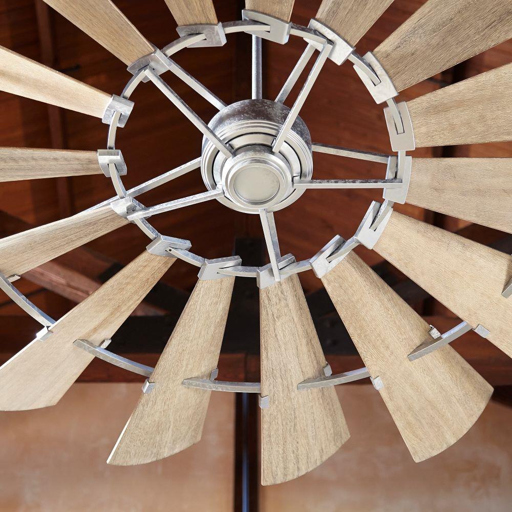 Bom_N7ang　0308 72-Inch Windmill Galvanized Fan with Weathered Oak Blades by