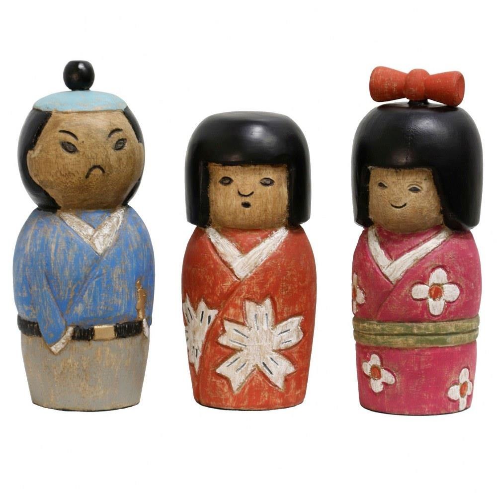 Japanese Three 11.5 Inch Statue (Set of 3) In Global Style by Stylecraft - AI131300DS