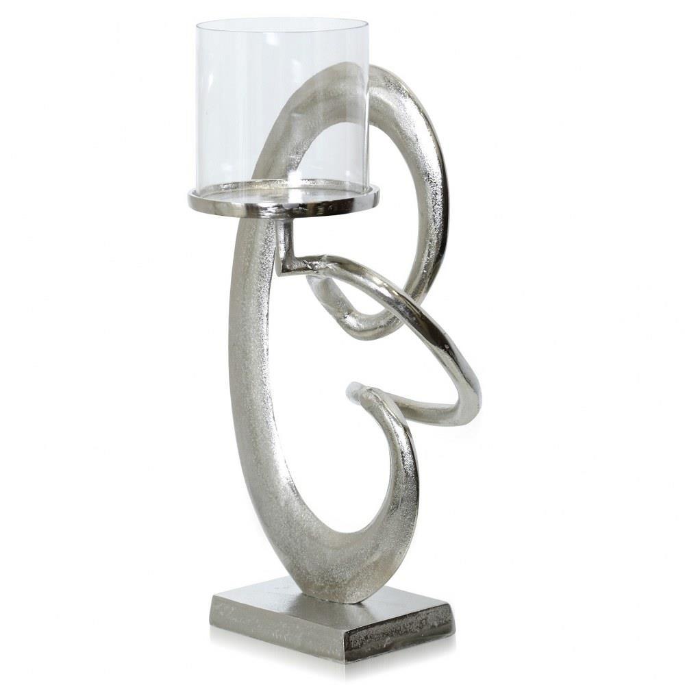 Asha 7 Inch 1 Light Large Swirl Candle Holder Stand by Stylecraft - AI31029DS