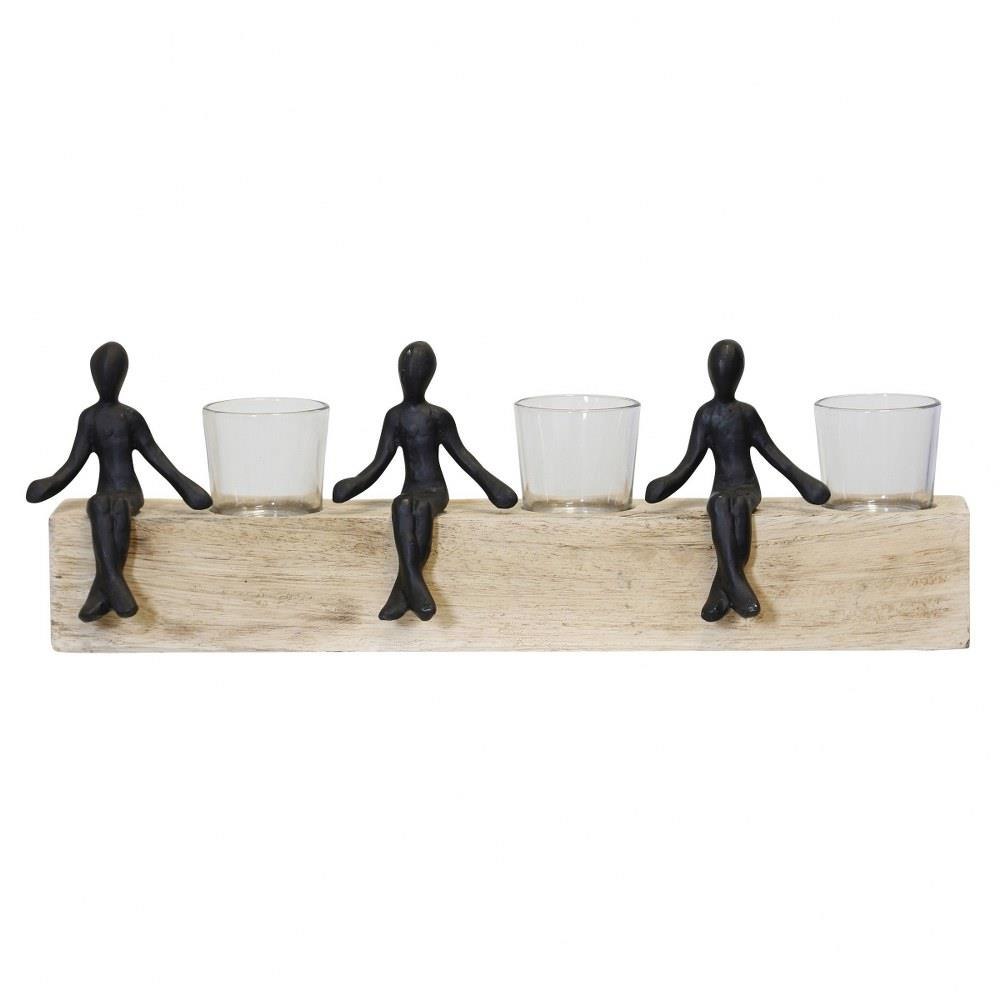 Votive Holder With 3 Figures 6 Inch Tall and 17 Inch Wide by Stylecraft - AI51189DS