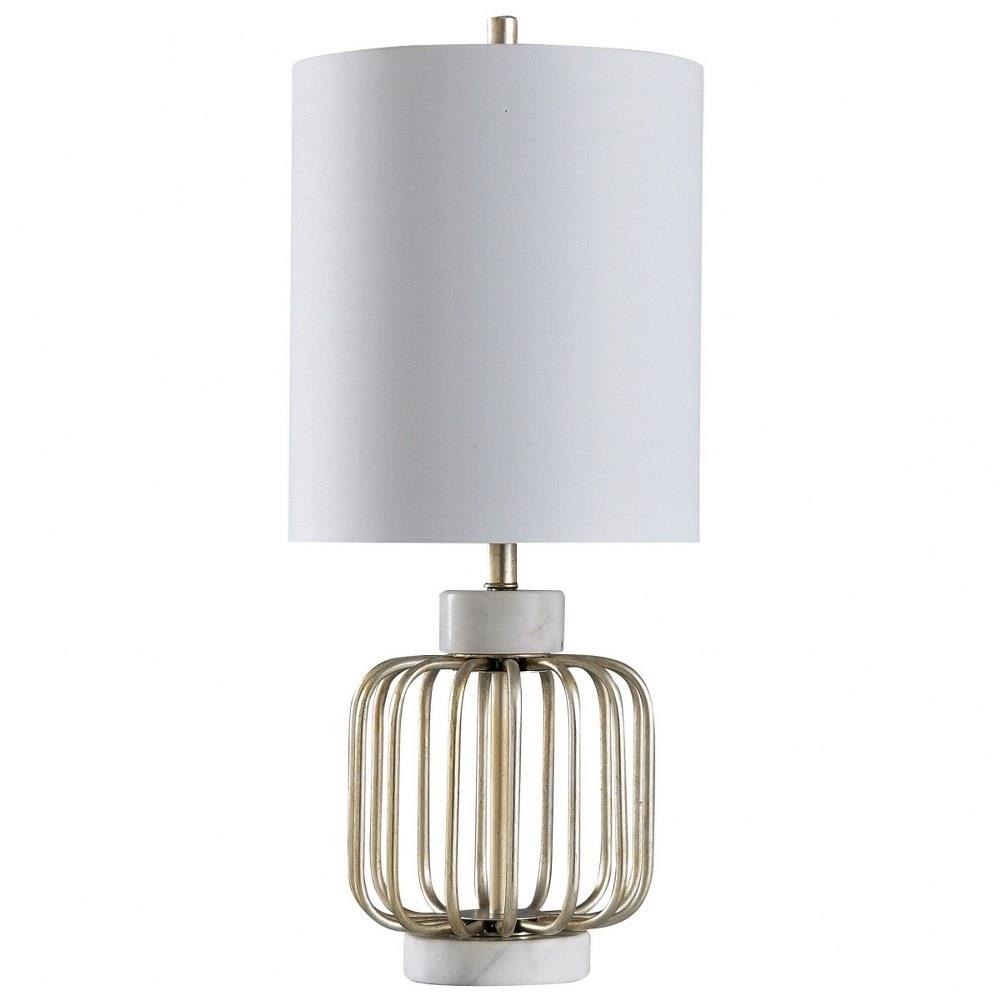 Westray One Light Open Cage Table Lamp with Marble Base by Stylecraft - L29616DS