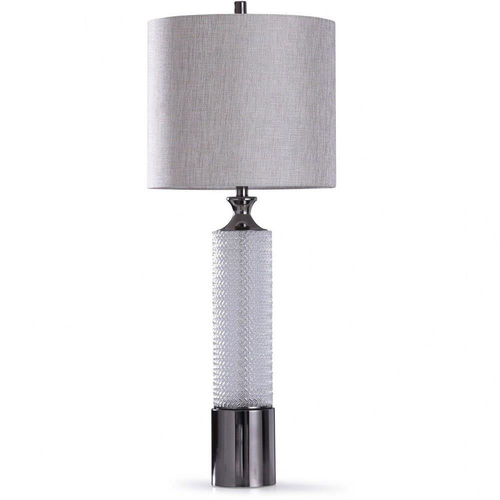 Walsall One Light Herringbone Glass Column Table Lamp by Stylecraft - L316624DS