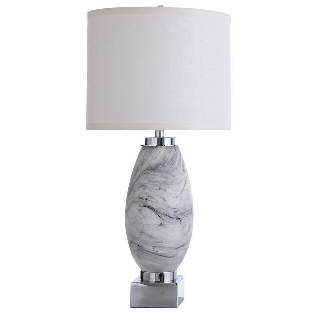 St. Austell One Light Swirl Glass Table Lamp with Drum Shade by Stylecraft - L317970DS