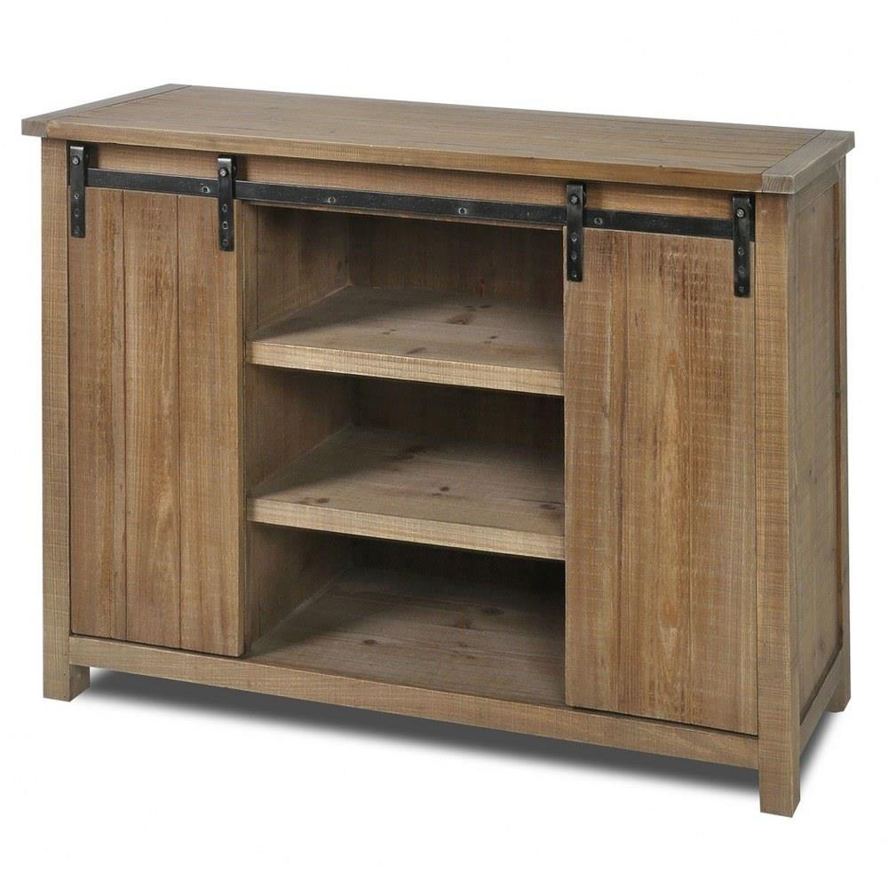 Booker - 2 Shelf 2 Barn Door Cabinet In Farmhouse Style-34 Inches Tall and 52 Inches Wide - SF26264DS