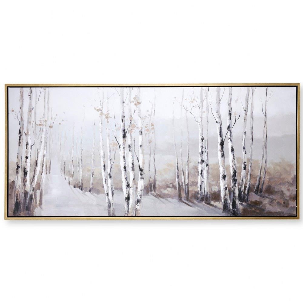 Snowy Grove - Framed Canvas Wall Art In Farmhouse Style-32 Inches Tall and 1.5 Inches Wide - WI33764DS