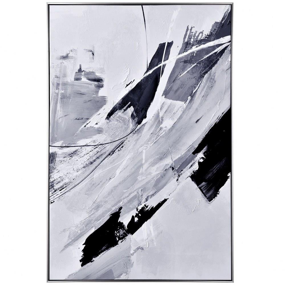 Black and White II - Abstract Acrylic on Canvas Wall Art In Modern Style-48.23 Inches Tall and 32.48 Inches Wide - WI34067DS