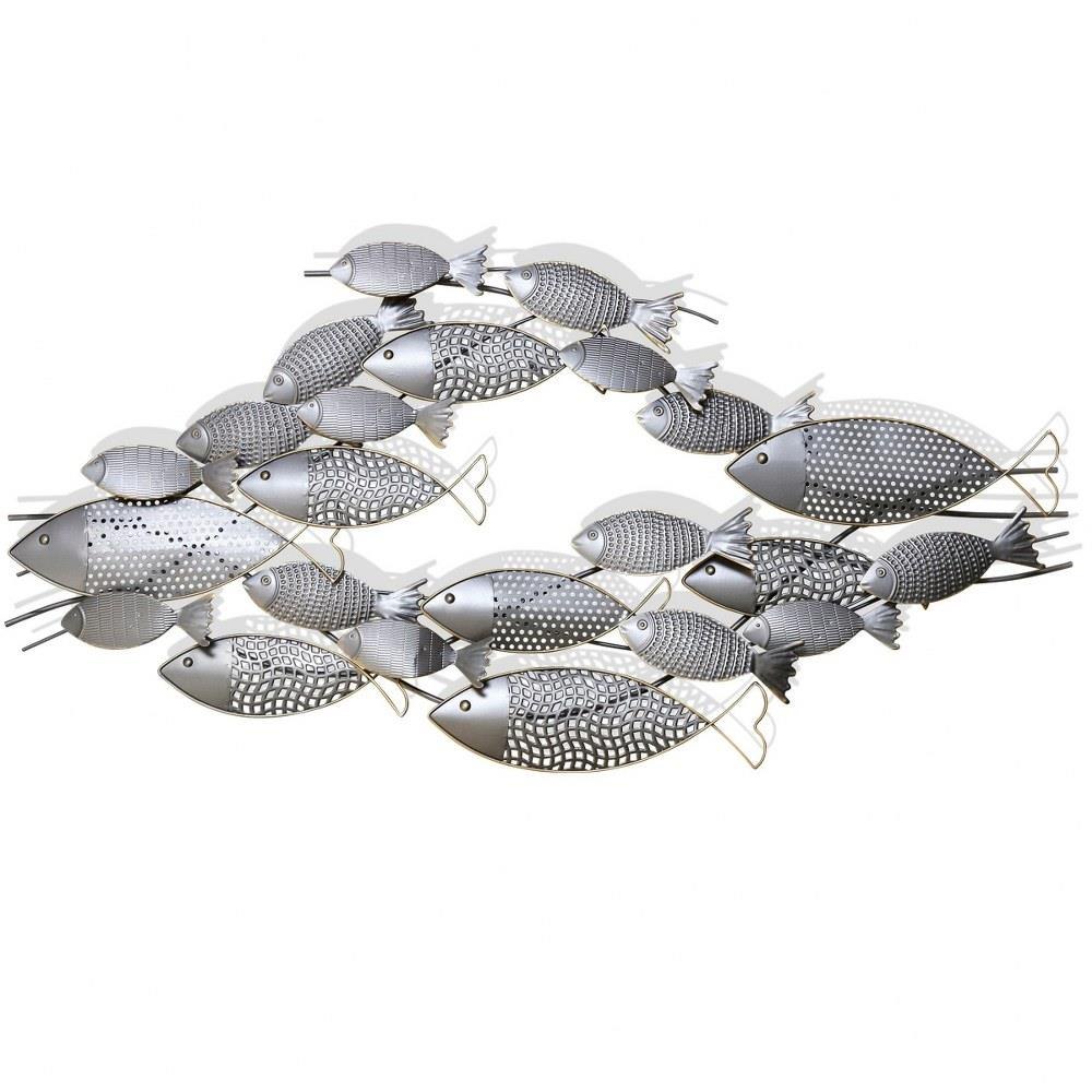Amaia 23 Inch Metal School of Fish In Coastal Style by Stylecraft - WI42897DS