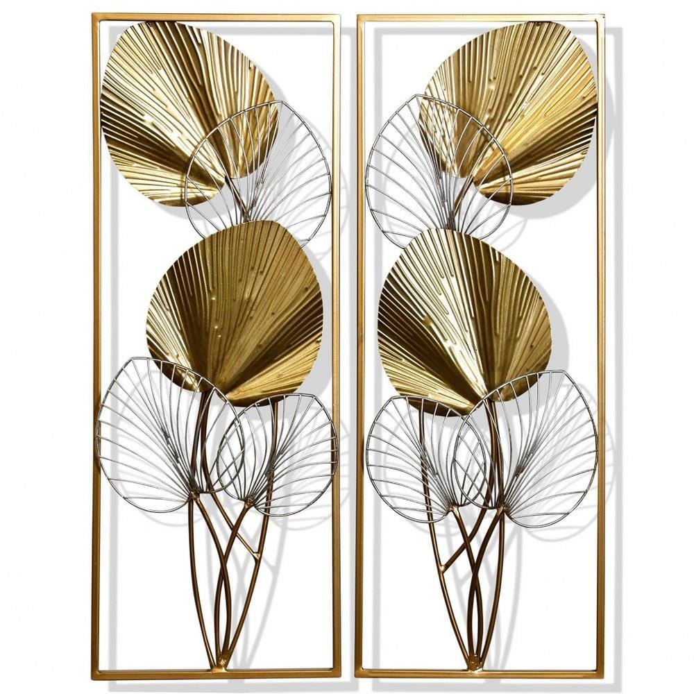 Gold Leaflets 12 Inch 3D Wall Sculpture In Contemporary by Stylecraft - WI42945DS