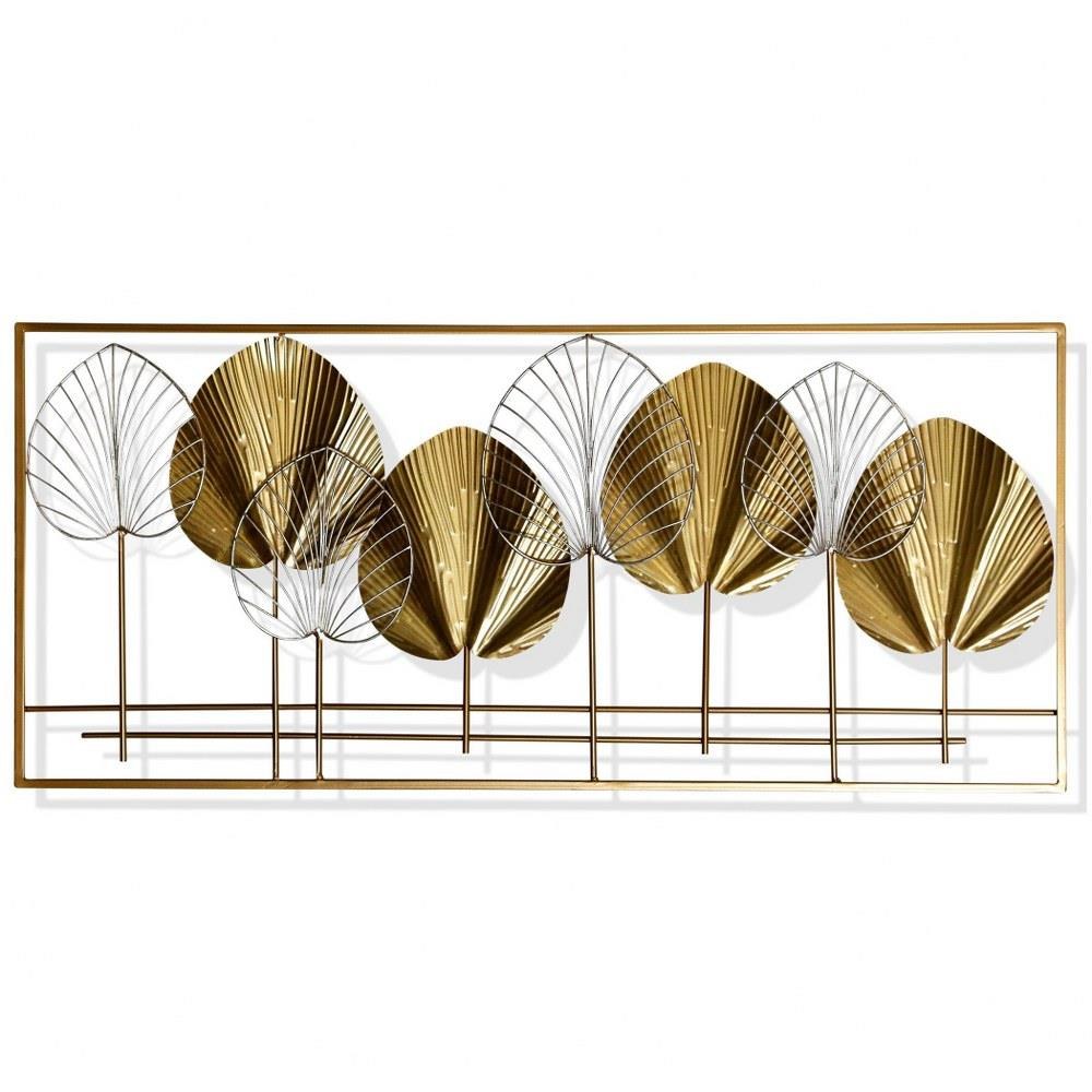 Gold Leaflets 41 Inch 3D Wall Sculpture In Contemporary by Stylecraft - WI42946DS
