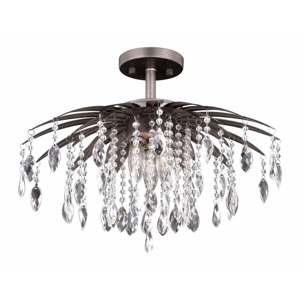 Etrienne 3 Light 35.25 Inch Wide Semi Flush Mount by Vaxcel - C0139